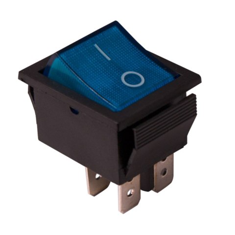Przełącznik klawiszowy podświetlany, 2 tory, 15 A, niebieski DPM
