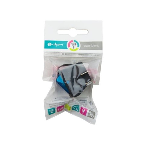 Przełącznik klawiszowy podświetlany, 2 tory, 15 A, niebieski DPM