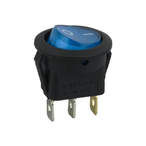 Przełącznik kołyskowy podświetlany, 6.5 A, niebieski DPM