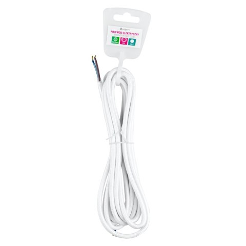 Przewód elektryczny w oplocie, 2 x 0,75 mm2, biały, 3 m DPM