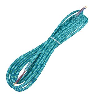 Przewód elektryczny w oplocie, 2 x 0,75 mm2. turkusowo-morski, 3 m DPM