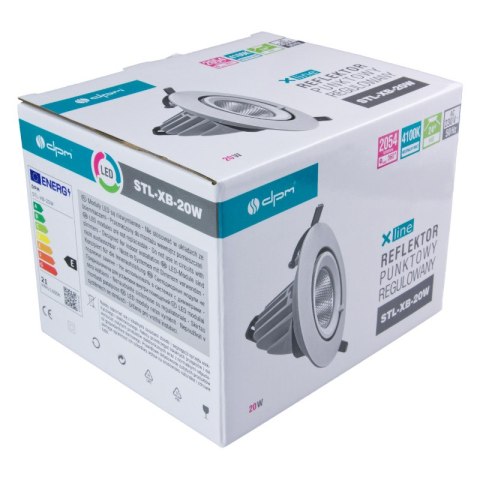 Reflektor LED punktowy regulowany, podtynkowy, 20 W, 1600 lm, 4000 K, biały, X-LINE DPM