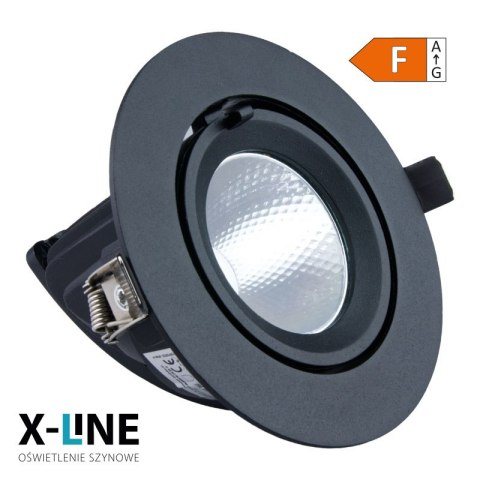 Reflektor LED punktowy regulowany, podtynkowy, 20 W, 1600 lm, 4000 K, czarny, X-LINE DPM