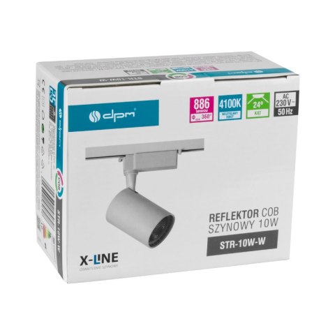 Reflektor szynowy, 10 W, 886 lm, 4100 K, biały, X-LINE DPM