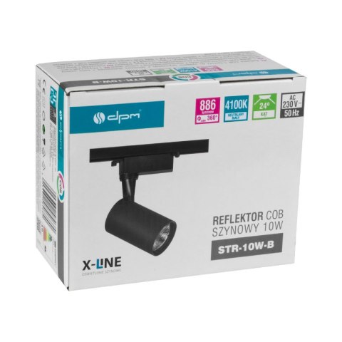 Reflektor szynowy, 10 W, 886 lm, 4100 K, czarny, X-LINE DPM