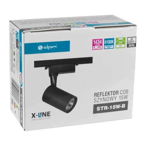 Reflektor szynowy, 15 W, 1434 lm, 4100 K, czarny, X-LINE DPM