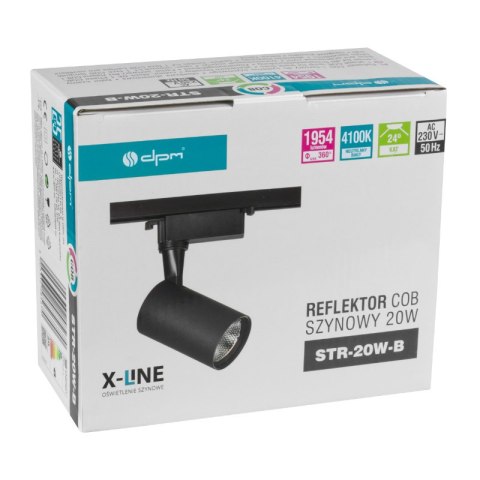 Reflektor szynowy, 20 W, 1954 lm, 4100 K, czarny, X-LINE DPM