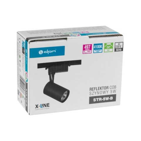 Reflektor szynowy, 5 W, 497 lm, 4100 K, czarny, X-LINE DPM
