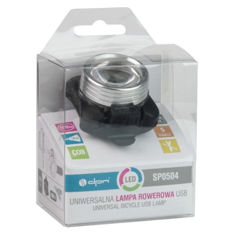 Uniwersalna lampa rowerowa USB DPM