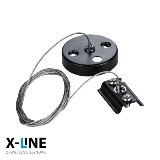 Zestaw linkowy do montażu szyn natynkowych, czarny, X-LINE DPM