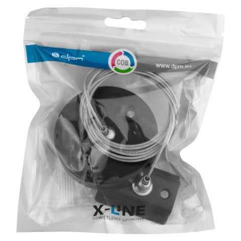 Zestaw linkowy do montażu szyn natynkowych, czarny, X-LINE DPM