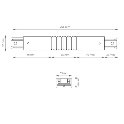 Złączka elastyczna do szyny natynkowej, biała, X-LINE DPM