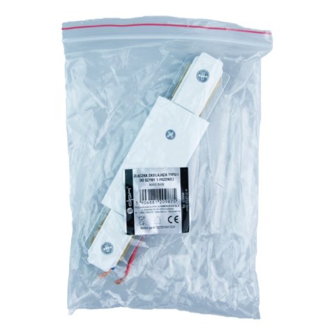 Złączka typu "I" zasilająca do szyn natynkowych, biała, X-LINE DPM