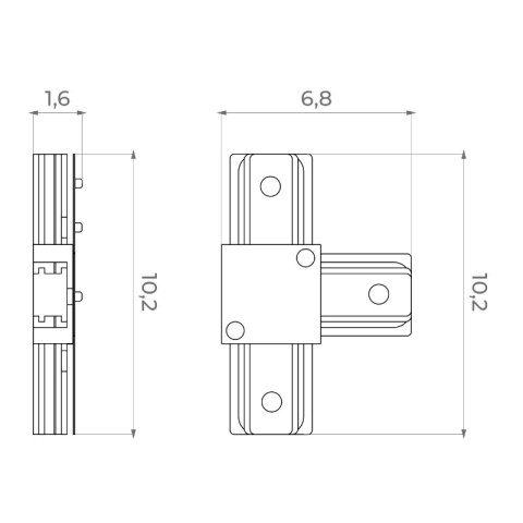 Złączka typu "T" do szyny natynkowej, czarna, X-LINE DPM