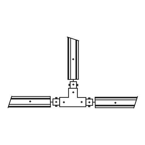 Złączka typu "T" do szyny natynkowej, czarna, X-LINE DPM