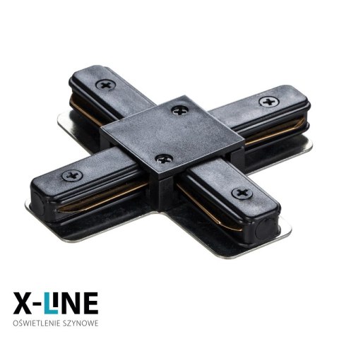 Złączka typu "X" do szyny natynkowej, czarna, X-LINE DPM