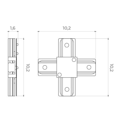Złączka typu "X" do szyny natynkowej, czarna, X-LINE DPM