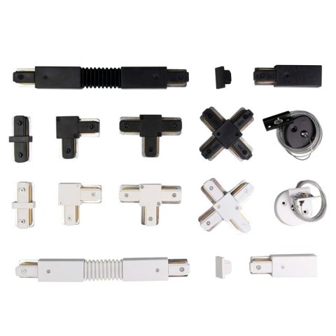 Złączka typu "X" do szyny natynkowej, czarna, X-LINE DPM