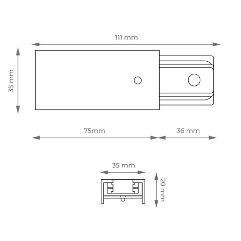 Złączki końcowe do szyny natynkowej, czarne, X-LINE DPM