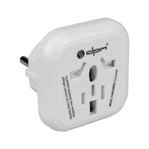 Adapter podróżny Europa, biały DPM