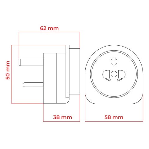 Adapter podróżny UK, biały DPM