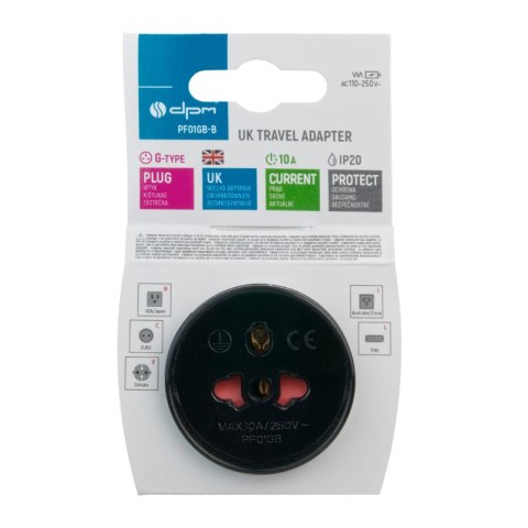 Adapter podróżny UK, czarny DPM