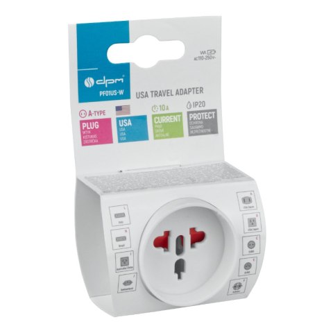 Adapter podróżny USA, biały DPM