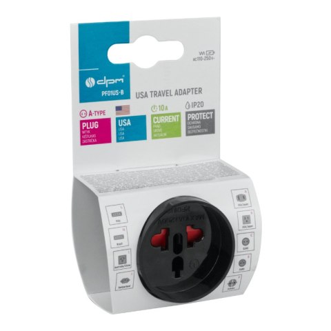Adapter podróżny USA, czarny DPM