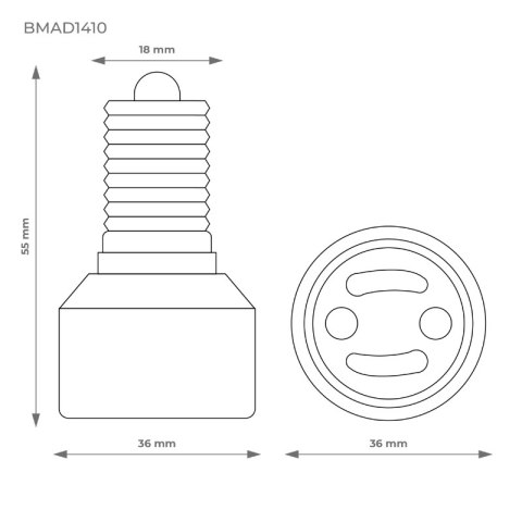 Adapter żarówki E14 na GU10 DPM