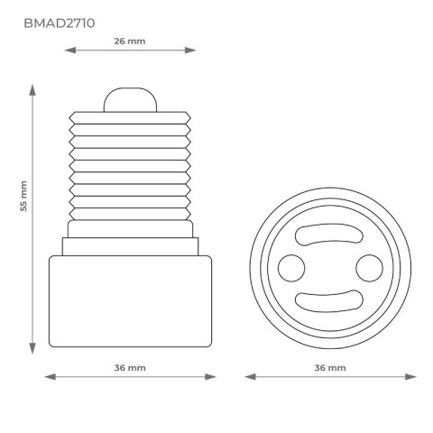 Adapter żarówki E27 na GU10 DPM