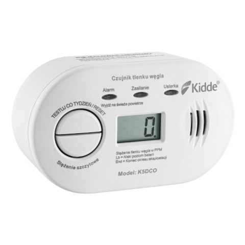 Czujnik czadu bateryjny z wyświetlaczem K5DCO, gwarancja 7 lat, Kidde KIDDE