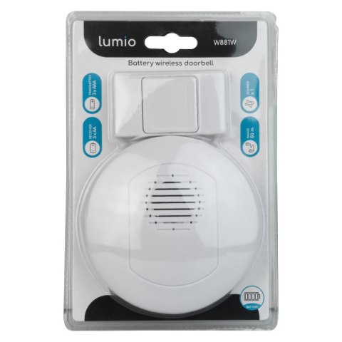 Dzwonek bezprzewodowy bateryjny, biały BRAK MARKI
