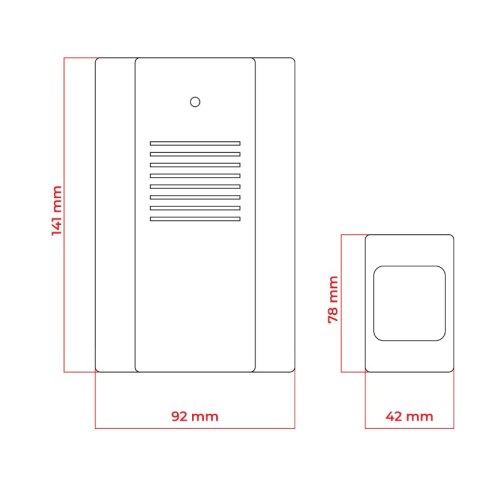 Dzwonek bezprzewodowy bateryjny, biały, Electromalt BRAK MARKI