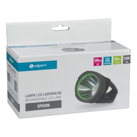 Lampa LED, ładowalna, 200 lm, 2400 mAh DPM
