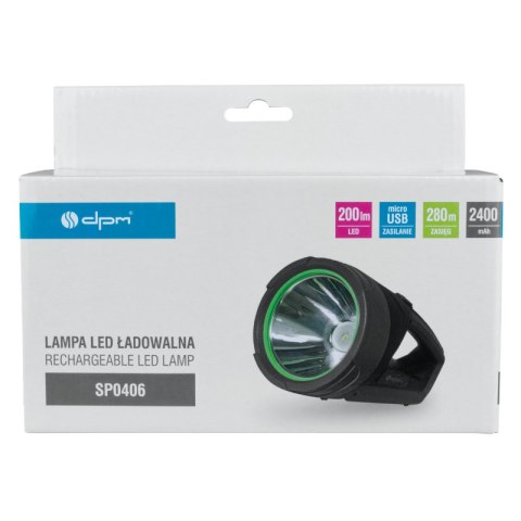 Lampa LED, ładowalna, 200 lm, 2400 mAh DPM