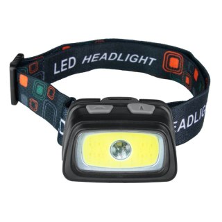 Lampa czołowa COB/LED, 350 lm, IPX6 DPM