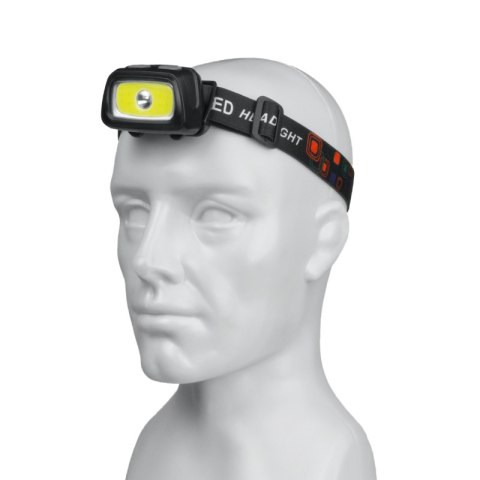 Lampa czołowa COB/LED, 350 lm, IPX6 DPM