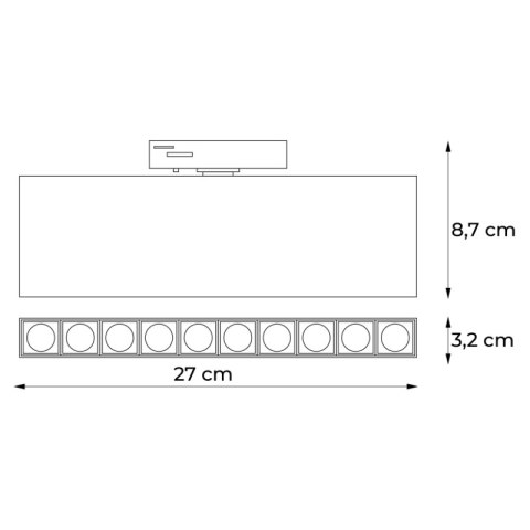 Lampa szynowa LED liniowa regulowana, 10 W, 750 lm, 4000 K, biała, X-LINE DPM