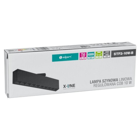 Lampa szynowa LED liniowa regulowana, 10 W, 750 lm, 4000 K, czarna, X-LINE DPM
