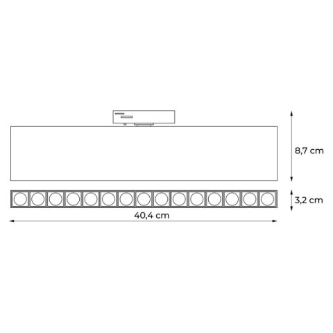 Lampa szynowa LED liniowa regulowana, 15 W, 1350 lm, 4000 K, czarna, X-LINE DPM