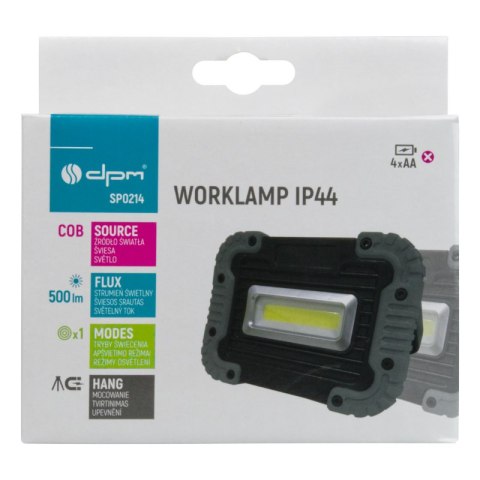 Lampka robocza COB, 500 lm, 4 x AA DPM