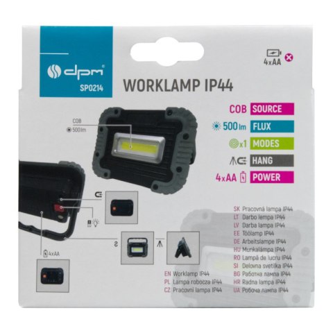 Lampka robocza COB, 500 lm, 4 x AA DPM