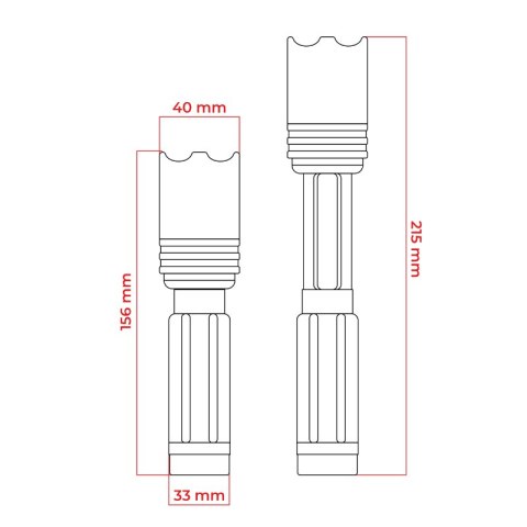 Latarka teleskopowa COB LED, 55 + 150 lm DPM