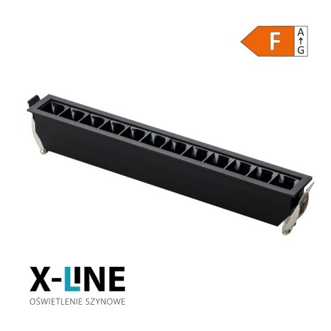 Listwa LED podtynkowa liniowa, 12 W, 1080 lm, czarna, X-LINE DPM