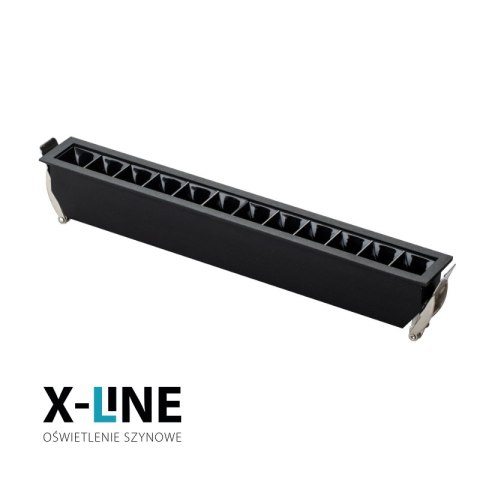 Listwa LED podtynkowa liniowa, 12 W, 1080 lm, czarna, X-LINE DPM