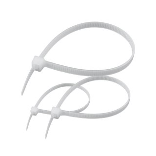 Opaski zaciskowe, 100 / 150 / 200 mm, 60 szt., białe