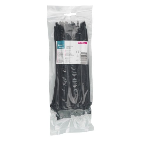 Opaski zaciskowe, 4,8 x 200 mm, 100 szt., czarne DPM
