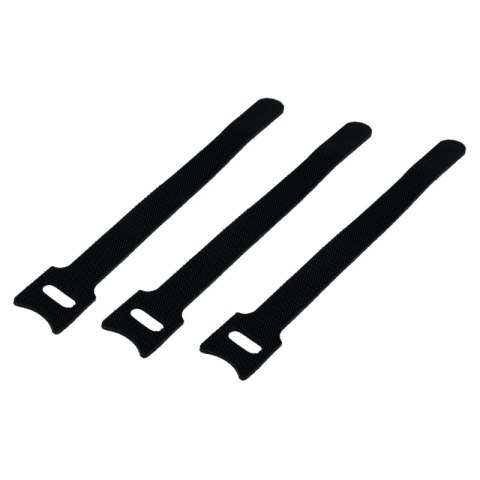 Opaski zaciskowe z rzepem, 6 szt., czarne DPM