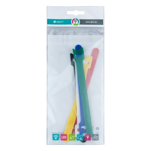 Opaski zaciskowe z rzepem, 6 szt., mix kolorów DPM