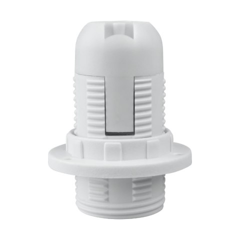 Oprawka E14 z gwintem i kołnierzem, biała DPM